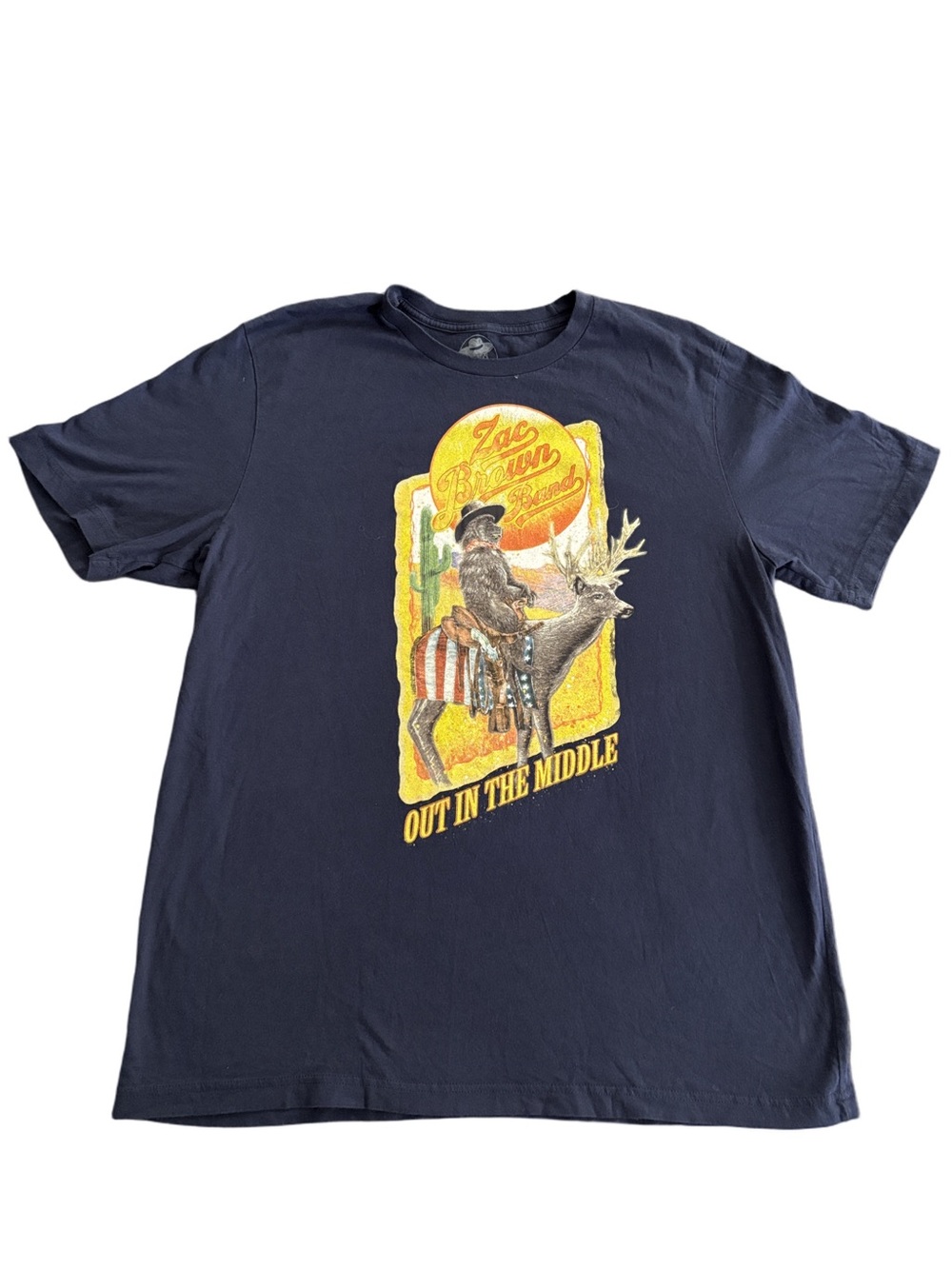 Zac Brown Band Out in the Middle 2022 Tour Graphic Tee XXL Navy - Picture 2 of 9